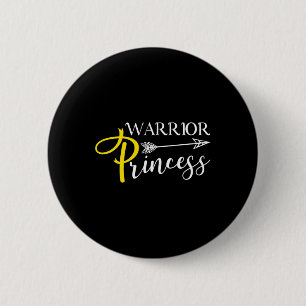 Badge Rond 5 Cm Guerrier Princesse Infantile Cancer Sensibilisatio