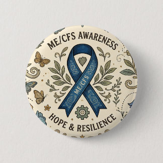 Badge Rond 5 Cm Guerrière de la fatigue chronique ME/SFC