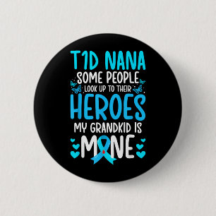 Badge Rond 5 Cm Guerrière du diabète T1d Nana grand-mère diabète d