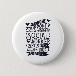 Badge Rond 5 Cm Guide Support Change, Social Worker