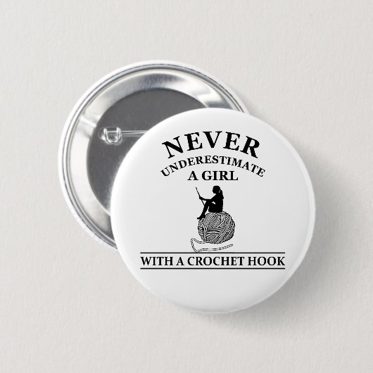 Badge Rond 5 Cm Guillemets au crochet amusants (Devant & derrière)