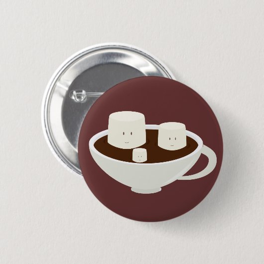 Badge Rond 5 Cm Guimauves en chocolat chaud (Devant & derrière)