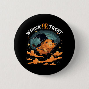 Badge Rond 5 Cm Guinéen Cochon Halloween Wheek Ou Treat Funny Cavy