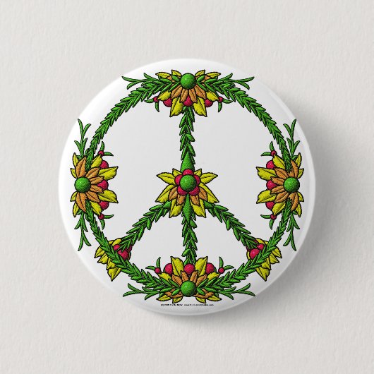 Badge Rond 5 Cm Guirlande de paix (Devant)