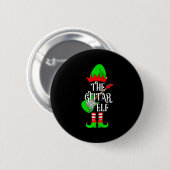 Badge Rond 5 Cm Guitar Elf Christmas Pajamas Matching Family Elf S (Devant & derrière)