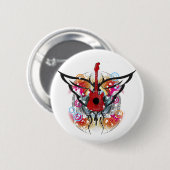 Badge Rond 5 Cm Guitare à ailes (Devant & derrière)