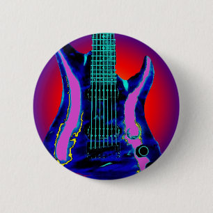 Badge Rond 5 Cm Guitare d'aquarelle