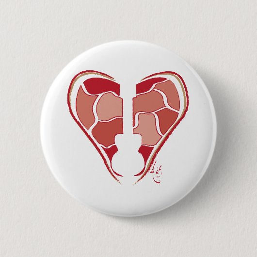 Badge Rond 5 Cm Guitare de coeur (Devant)