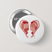 Badge Rond 5 Cm Guitare de coeur (Devant & derrière)