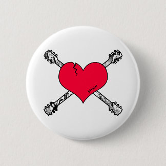 Badge Rond 5 Cm Guitare de coeur