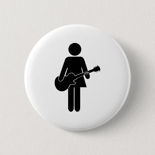 Badge Rond 5 Cm Guitare de poussin (Devant)