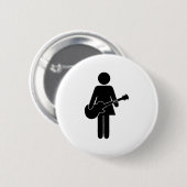 Badge Rond 5 Cm Guitare de poussin (Devant & derrière)