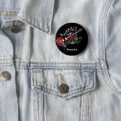 Badge Rond 5 Cm Guitare de roche - rouge (En situation)