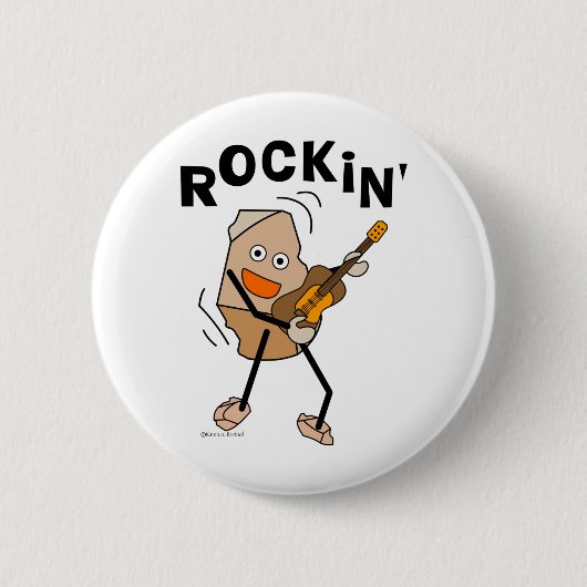 Badge Rond 5 Cm Guitare de Rockin (Devant)