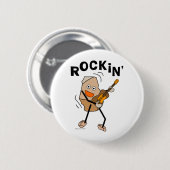 Badge Rond 5 Cm Guitare de Rockin (Devant & derrière)