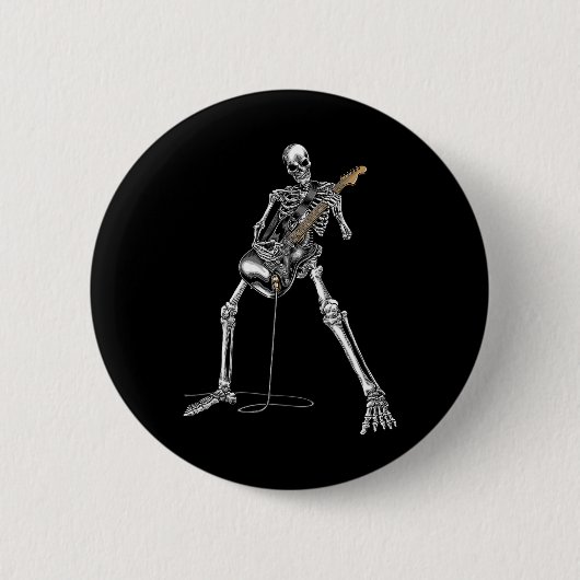 Badge Rond 5 Cm Guitare Rock Band Et Roll Pour Homme Band Tee (Devant)