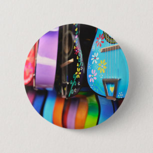 Badge Rond 5 Cm Guitares de musique festive
