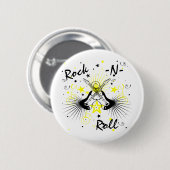 Badge Rond 5 Cm Guitares Rock n Roll (Devant & derrière)
