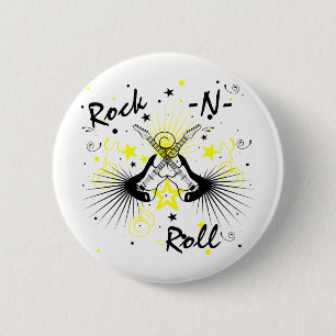 Badge Rond 5 Cm Guitares Rock n Roll