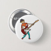 Badge Rond 5 Cm Guitariste (Devant & derrière)