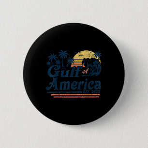 Badge Rond 5 Cm Gulf Of Us America Est 2025 Retro Vintage Beach