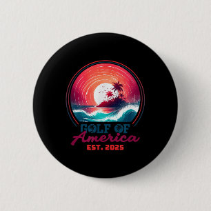 Badge Rond 5 Cm Gulf Of Us America Est 2025 Retro Vintage Beach _1