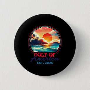 Badge Rond 5 Cm Gulf Of Usa America Shirt Est 2025 Retro Vintage B
