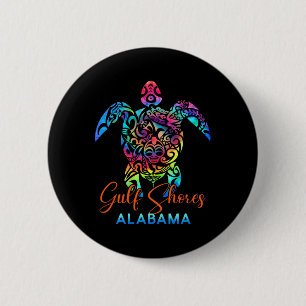 Badge Rond 5 Cm Gulf Shores Alabama Tortue de mer Famille Vacances
