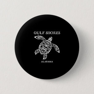 Badge Rond 5 Cm Gulf Shores Alama Rétro Tortue de Mer Garçons Fill