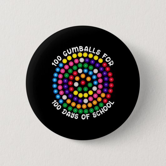 Badge Rond 5 Cm Gumballs Pour 100 Jours D'École (Devant)