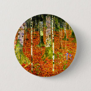 Badge Rond 5 Cm Gustav Klimt Birch Trees
