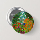 Badge Rond 5 Cm Gustav Klimt , “ Farmhouse garden ” (Devant & derrière)