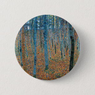 Badge Rond 5 Cm Gustav Klimt forêt de hêtres bosquet