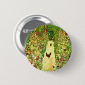 Badge Rond 5 Cm Gustav Klimt Garden with Chickens (Devant & derrière)