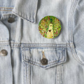Badge Rond 5 Cm Gustav Klimt Garden with Chickens (En situation)
