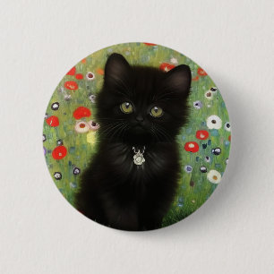 Badge Rond 5 Cm Gustav Klimt Kitten
