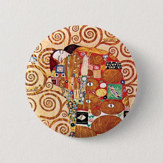 Badge Rond 5 Cm Gustav Klimt - L'Embrace - Peinture d'Art (Devant)