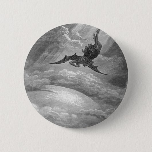Badge Rond 5 Cm Gustave Dore Satan Du Paradis Perdu John Milton (Devant)
