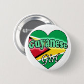 Badge Rond 5 Cm Guyanaise fille (Devant & derrière)