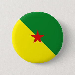 Badge Rond 5 Cm Guyane Fisheye Flag Button