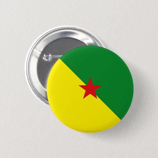 Badge Rond 5 Cm Guyane Fisheye Flag Button (Devant & derrière)