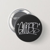 Badge Rond 5 Cm Gwosts Scribble Tag Pin (Devant & derrière)