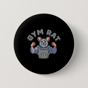 Badge Rond 5 Cm Gym Lover Bodybuilding Entraînement Drôle Gym Rat
