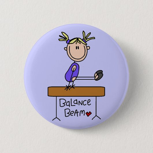 Badge Rond 5 Cm Gymnaste blonde de fille sur des T-shirts et des (Devant)