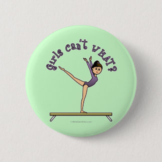 Badge Rond 5 Cm Gymnaste féminine légère sur le poutre de balance