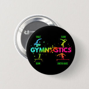 Badge Rond 5 Cm Gymnastique artistique féminine Barres Poutre Saut