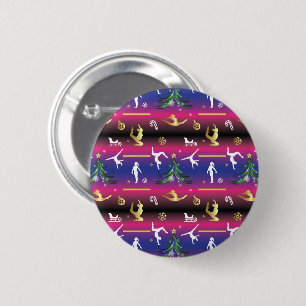 Badge Rond 5 Cm Gymnastique féminine Arbre de Noël