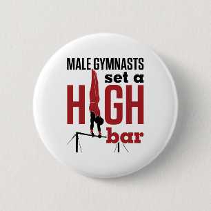 Badge Rond 5 Cm Gymnastique Hommes Garçons Homme Gymnaste Set a Hi