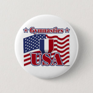 Badge Rond 5 Cm Gymnastique USA