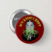 Badge Rond 5 Cm H.P. Lovecraft Button (Devant & derrière)